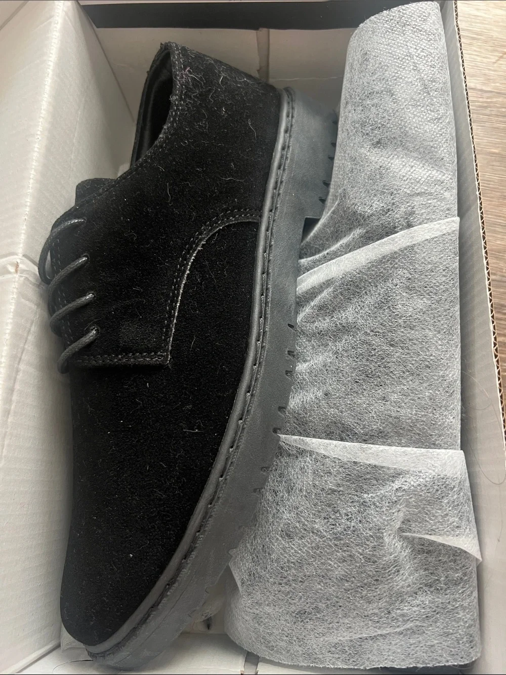 Men's Black Suede Casual Derby Shoes